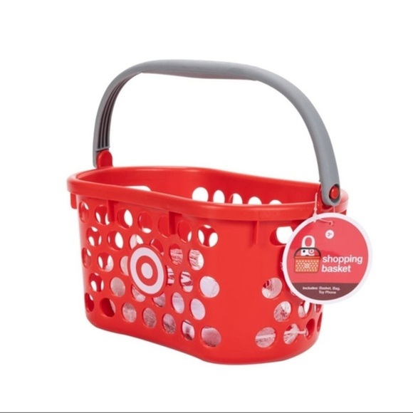 Target Toy Shopping Basket Kids RED & PINK Bullseye - Picture 1 of 12